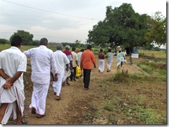 Approaching village temple