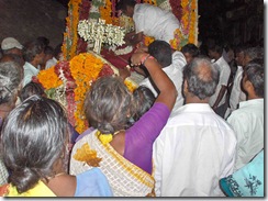 Carrying mother to the car
