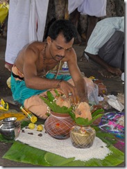 Set up of puja altar