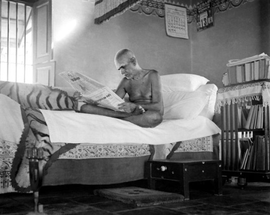Sri Ramana reading