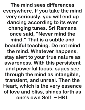 The mind sees differences everywhere